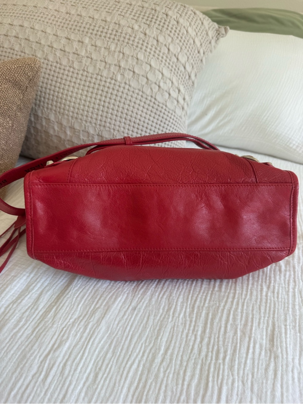 Balenciaga City Bag Red Leather Silver Hardware w/strap & mirror + COA - Picture 6 of 13